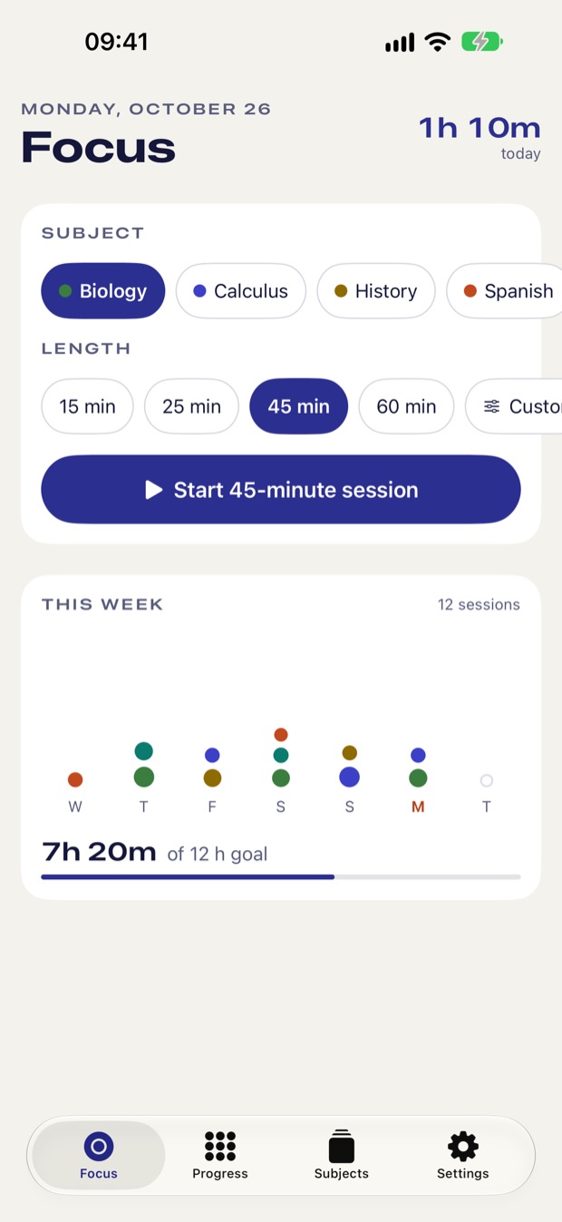 StudyDots screen 2